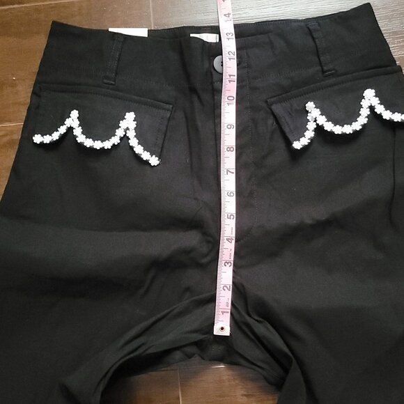 Anthropologie Maeve Colette Scalloped Wide Leg Pants Womens 30 Contemporary - Picture 5 of 8